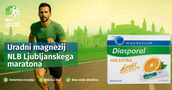 Magnezij Diasporal® 400 EXTRA direkt je uradni magnezij NLB Ljubljanskega maratona!